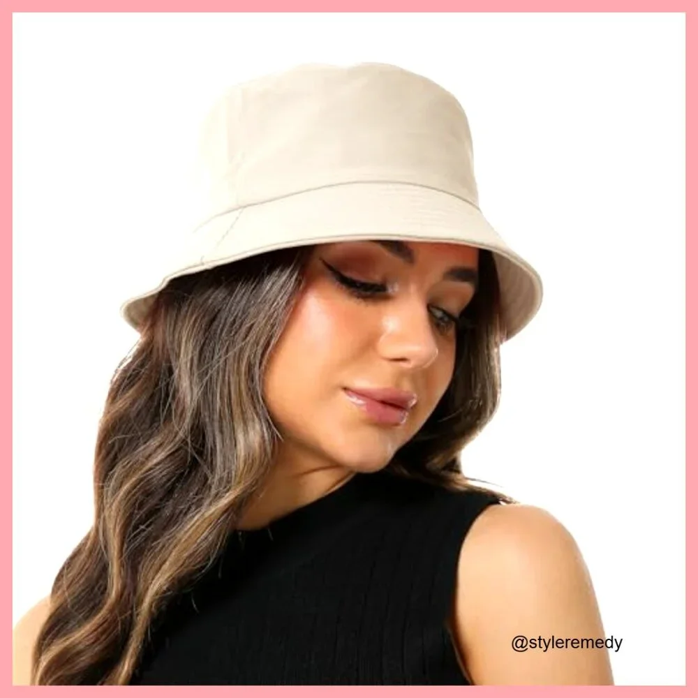 Cotton Bucket Hat with UPF 50+ Sun Protection, Adjustable Drawstring